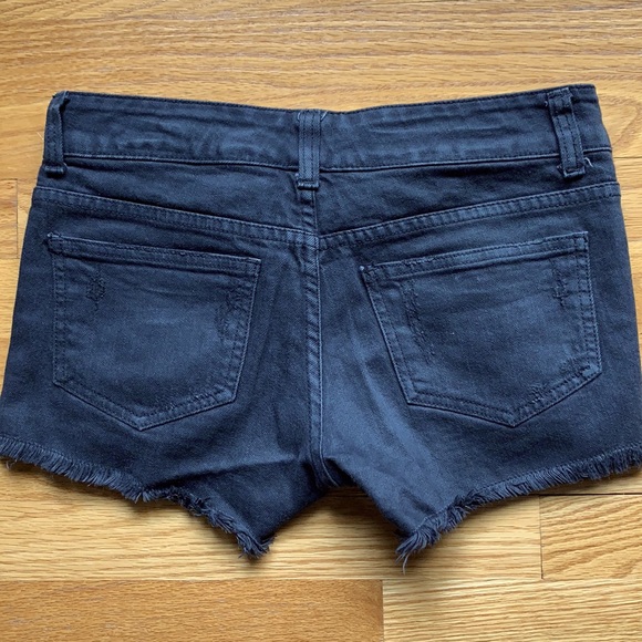 LF Black Denim Distressed Shorts - Picture 2 of 3